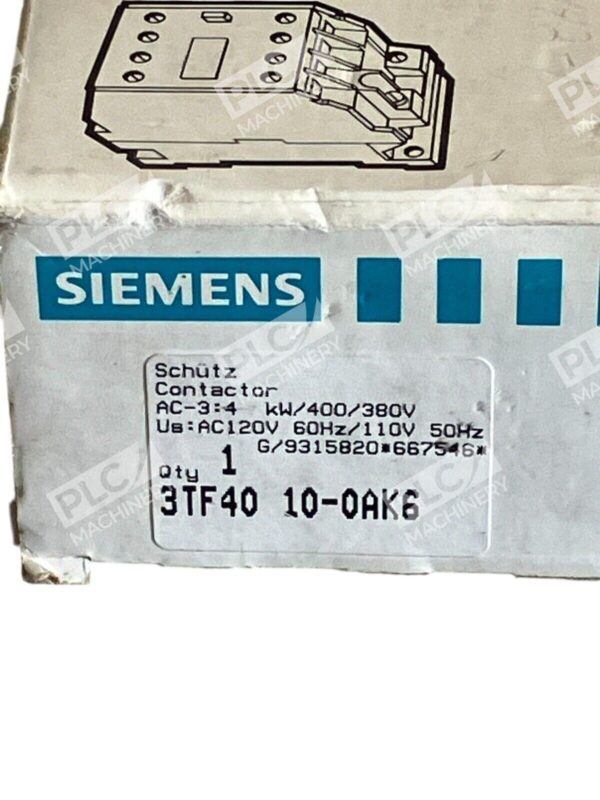 Siemens Schutz Contactor 3TF40 10-0AK6 - Image 2