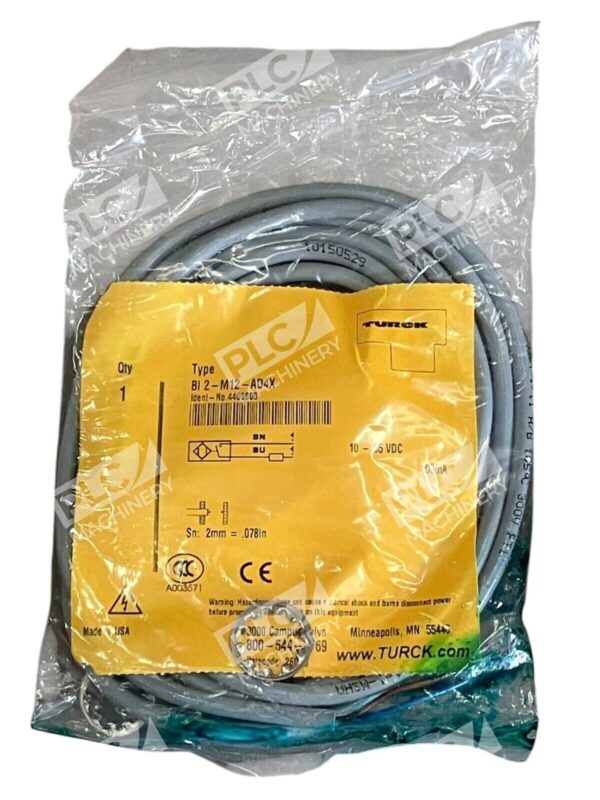 Turck 4405000 Inductive Sensor BI 2-M12-AD4X