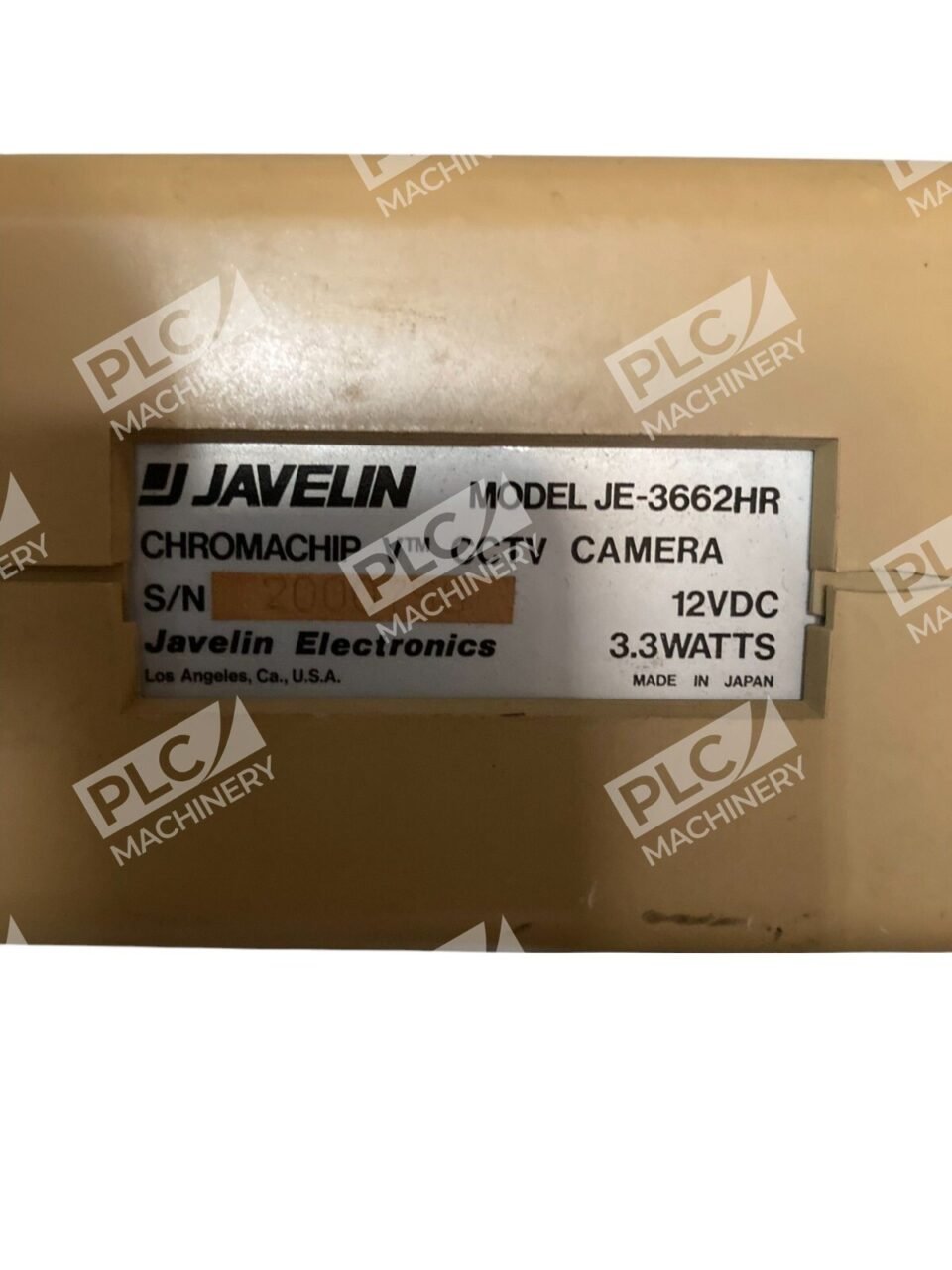 Javelin Electronics 12VDC 3.3W Chromachip V CCTV Camera JE-3662HR - Image 2