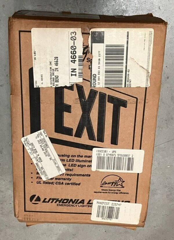 Lithonia Lighting LE S 1 G 120/277 EL N Die Cast Emergency LED Exit Sign - Image 2