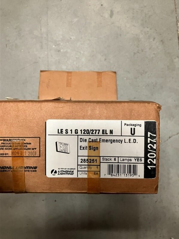 Lithonia Lighting LE S 1 G 120/277 EL N Die Cast Emergency LED Exit Sign - Image 3