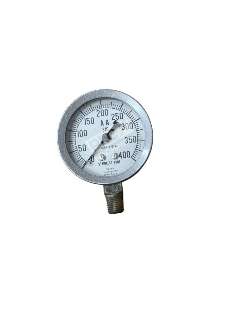 Marsh Instrument Company Stainless Tube 0-400PSI Gauge Ammonia AA316 - Image 2