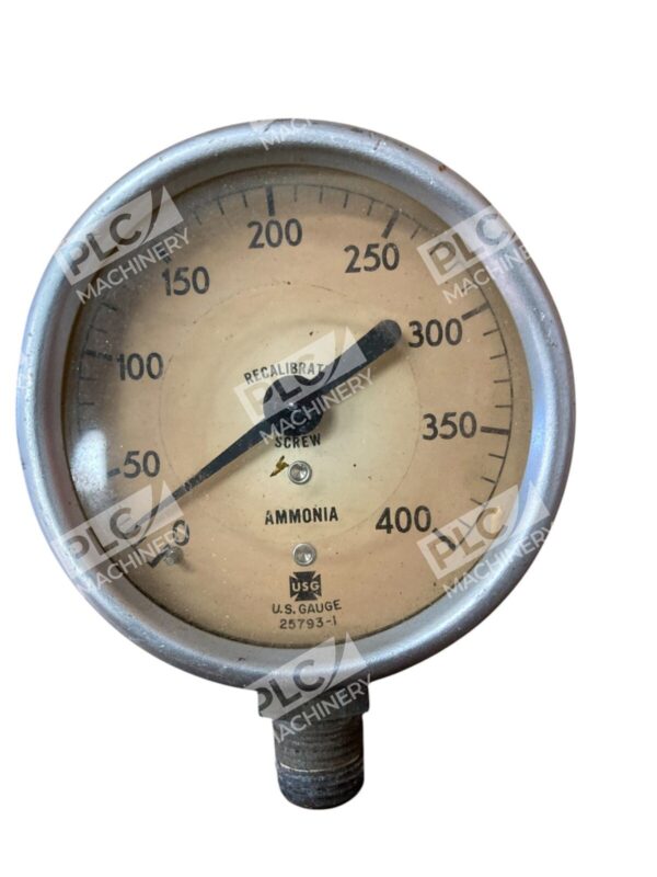 US Gauge Vintage 0-400psi Ammonia Gauge 25793-1