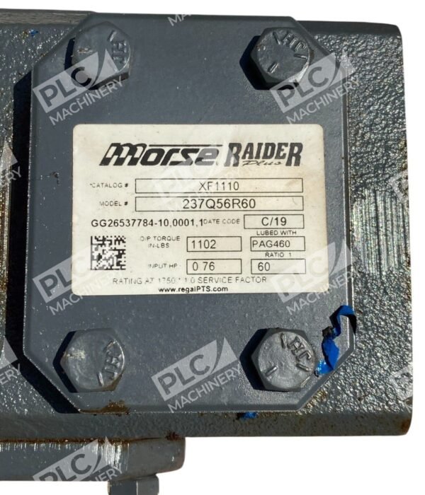 Morse Raider Regal XF1110 60:1 1-1/8" Shaft Dia Speed Reducer 237Q56R60 - Image 3