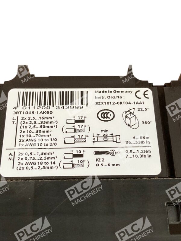 Siemens AC-3 37kW 400V GB14048 3ZX1012-0RT04-1AA1 Contactor 3RT1045-1AK60 - Image 8