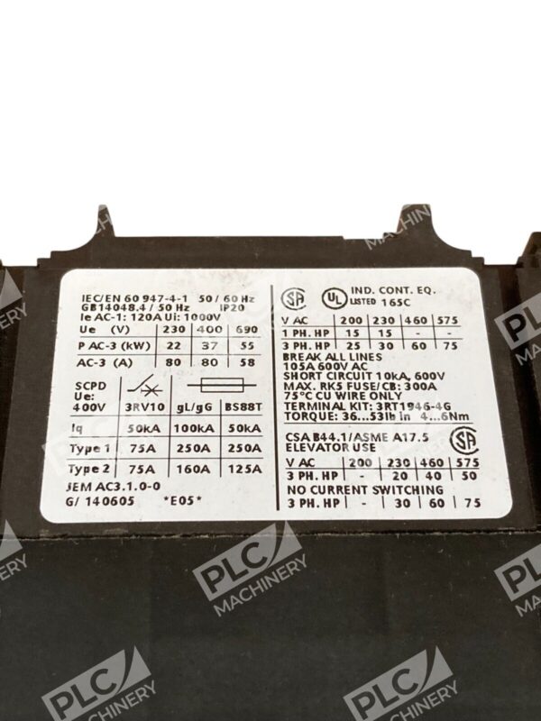 Siemens AC-3 37kW 400V GB14048 3ZX1012-0RT04-1AA1 Contactor 3RT1045-1AK60 - Image 9