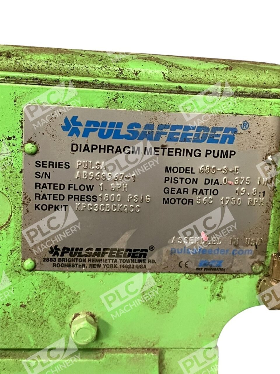 Pulsafeeder 1.6PH 1800PSIG KPC3CBCKQCC 19.8:1 Diaphragm Metering Pump 680-S-E - Image 6