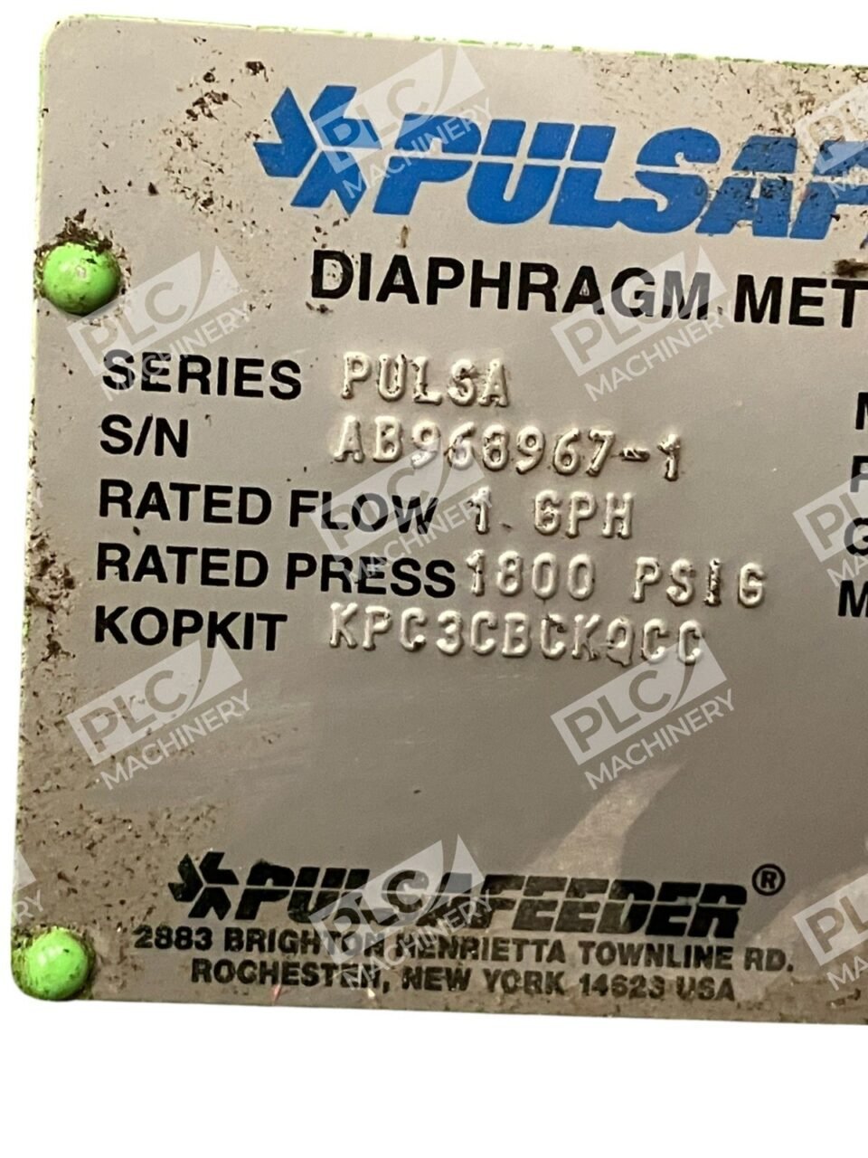 Pulsafeeder 1.6PH 1800PSIG KPC3CBCKQCC 19.8:1 Diaphragm Metering Pump 680-S-E - Image 7