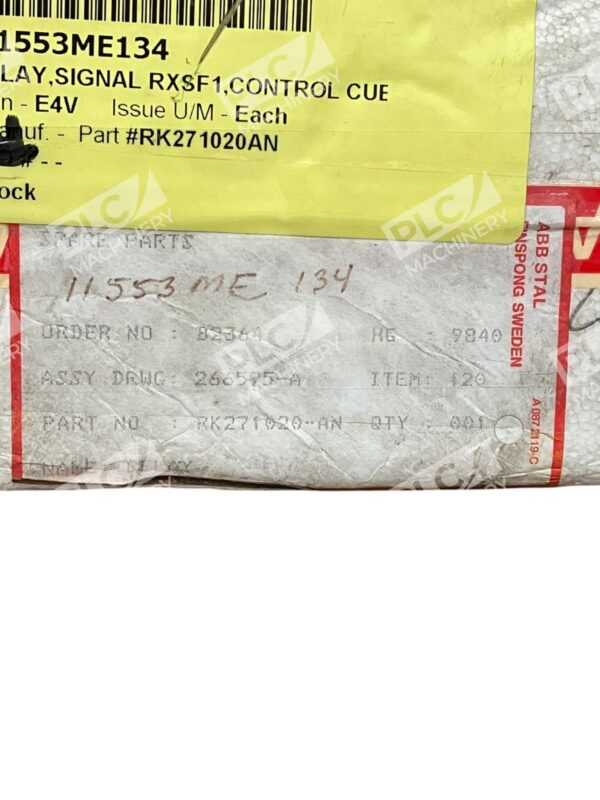 ABB 11553ME134 Auxiliary Control Relay RK271020-AN - Image 2