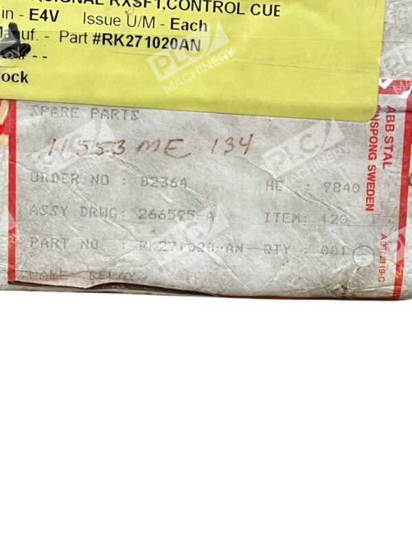 ABB 11553ME134 Auxiliary Control Relay RK271020-AN - Image 3