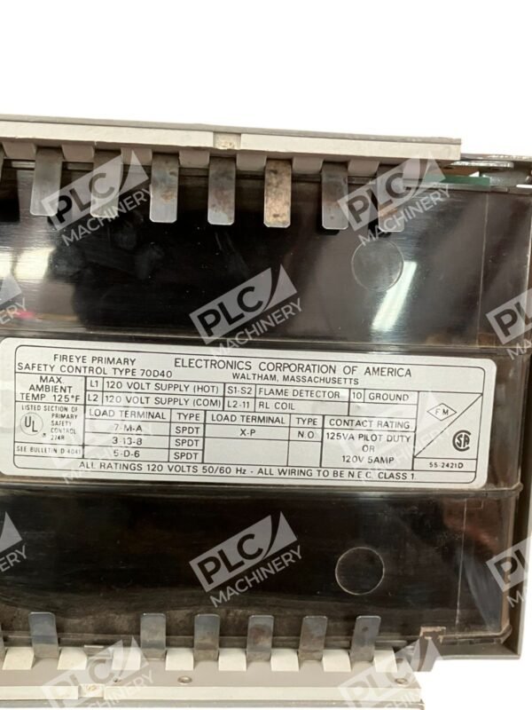 Fireye SS Burner Management Series-D 70D40 Ultraviolet Amplifier 72DUVS4 - Image 8