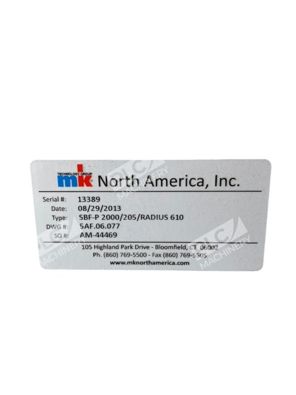 MK SBF-P 2000/205/Radius 610 Conveyor Belt 5AF.06.077 AM-44469 - Image 2