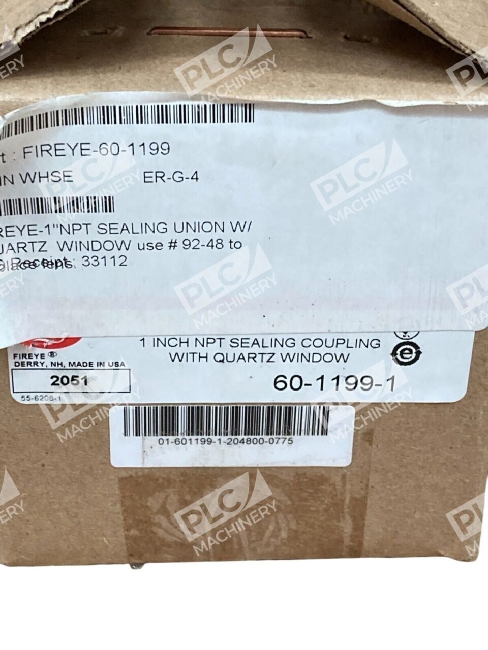 Fireye 2051 1" NPT Sealing Union W/ Quartz Window 60-1199-1 - Image 2