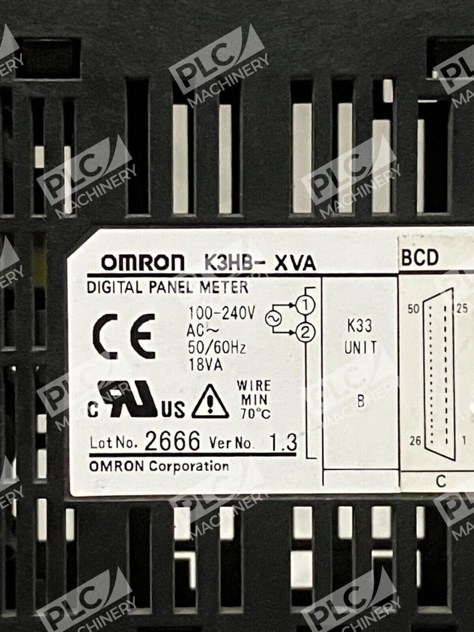 Omron 100-240VAC AC Volt Input BCD Digital Panel Meter K3HB-XVA 100-240VAC - Image 2