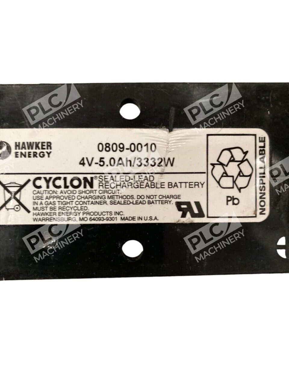 Hawker Energy 4V-5.0Ah/3332W Sealed Lead Rechargeable Battery 0809-0010 - Image 2