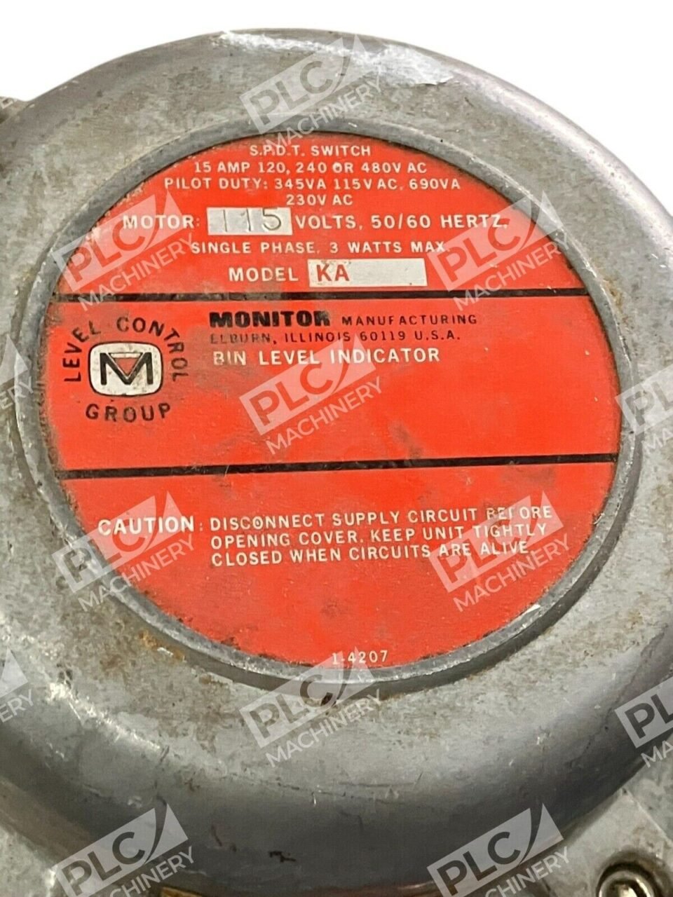 Monitor Manufacturing SPDT Switch 115V 1Ph 3W Bin Level Indicator Model KA - Image 3