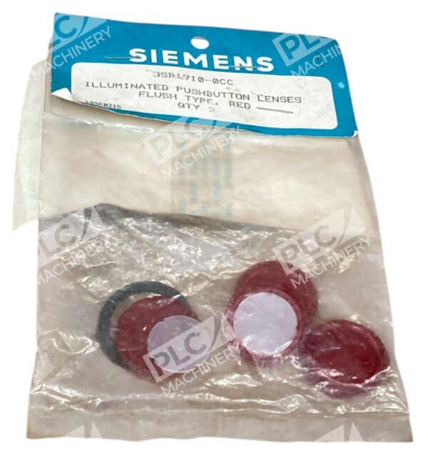 Siemens Red Flush Type Illuminated Pushbutton Lenses 3SB1910-0CC (Bag of 5)