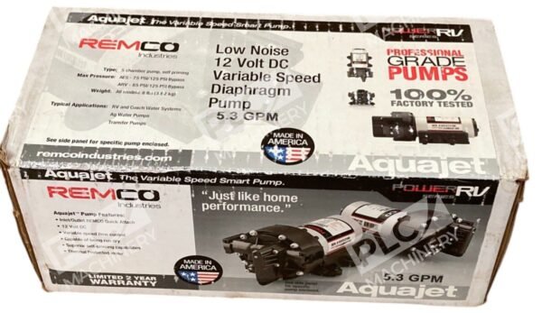 Remco Industries 5.3GPM 12VDC 10MAX 75-85PSI Potable Water Pump 55AQUAJET-ARV