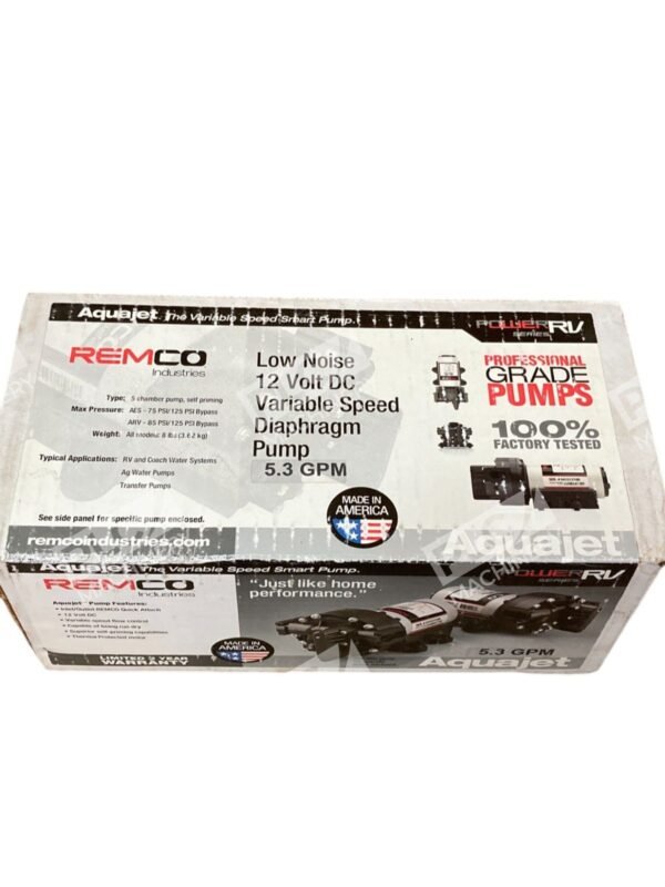 Remco Industries 5.3GPM 12VDC 10MAX 75-85PSI Potable Water Pump 55AQUAJET-ARV - Image 2