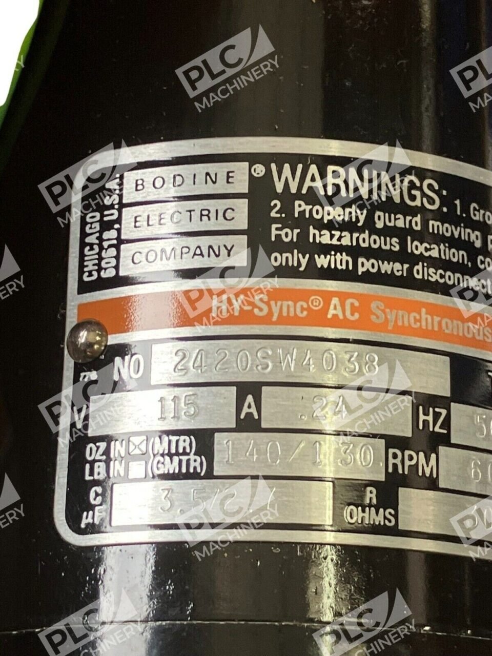 Bodine 23T3BEHY 2420SW HY-Sync AC Synchronous Motor/Gearmotor 2420SW4038 - Image 2