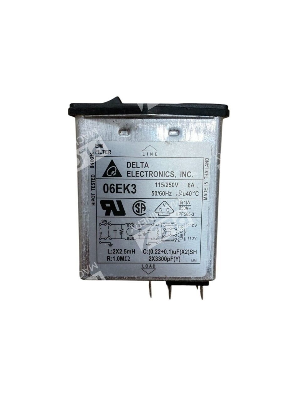 Delta Electronics 115/250V 6A EMI Filter 06EK3 - Image 3
