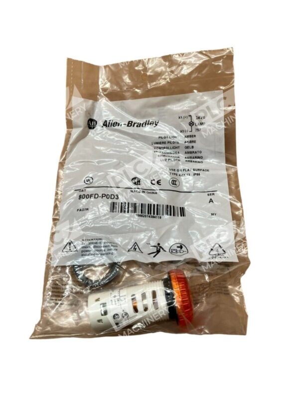 Allen Bradley 800FD-P0D3 /A Amber Pilot Light New In Box