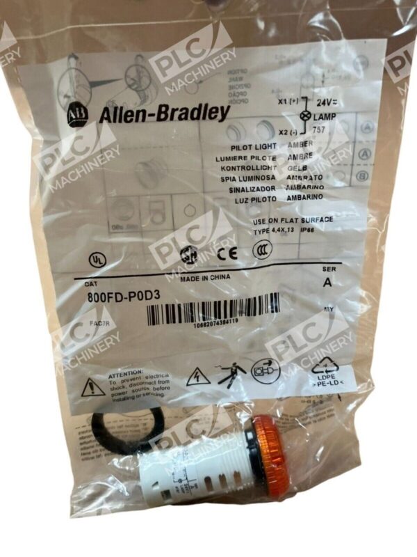Allen Bradley 800FD-P0D3 /A Amber Pilot Light New In Box - Image 2