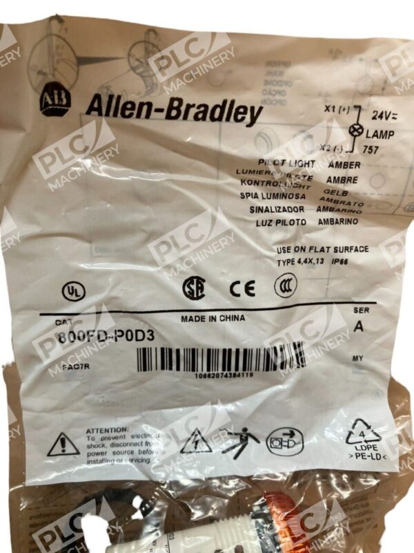 Allen Bradley 800FD-P0D3 /A Amber Pilot Light New In Box - Image 4