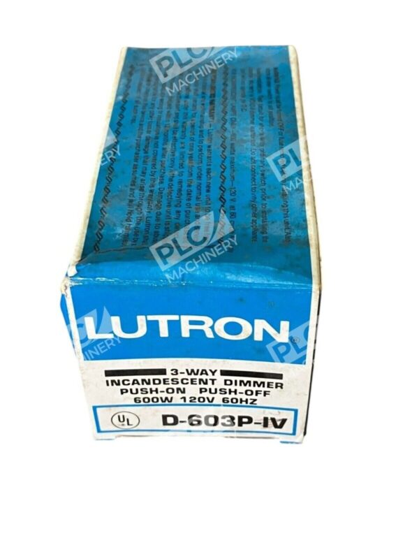 Lutron 600W 120V 60Hz 3-Way Incandescent Dimmer D-603P-IV - Image 2