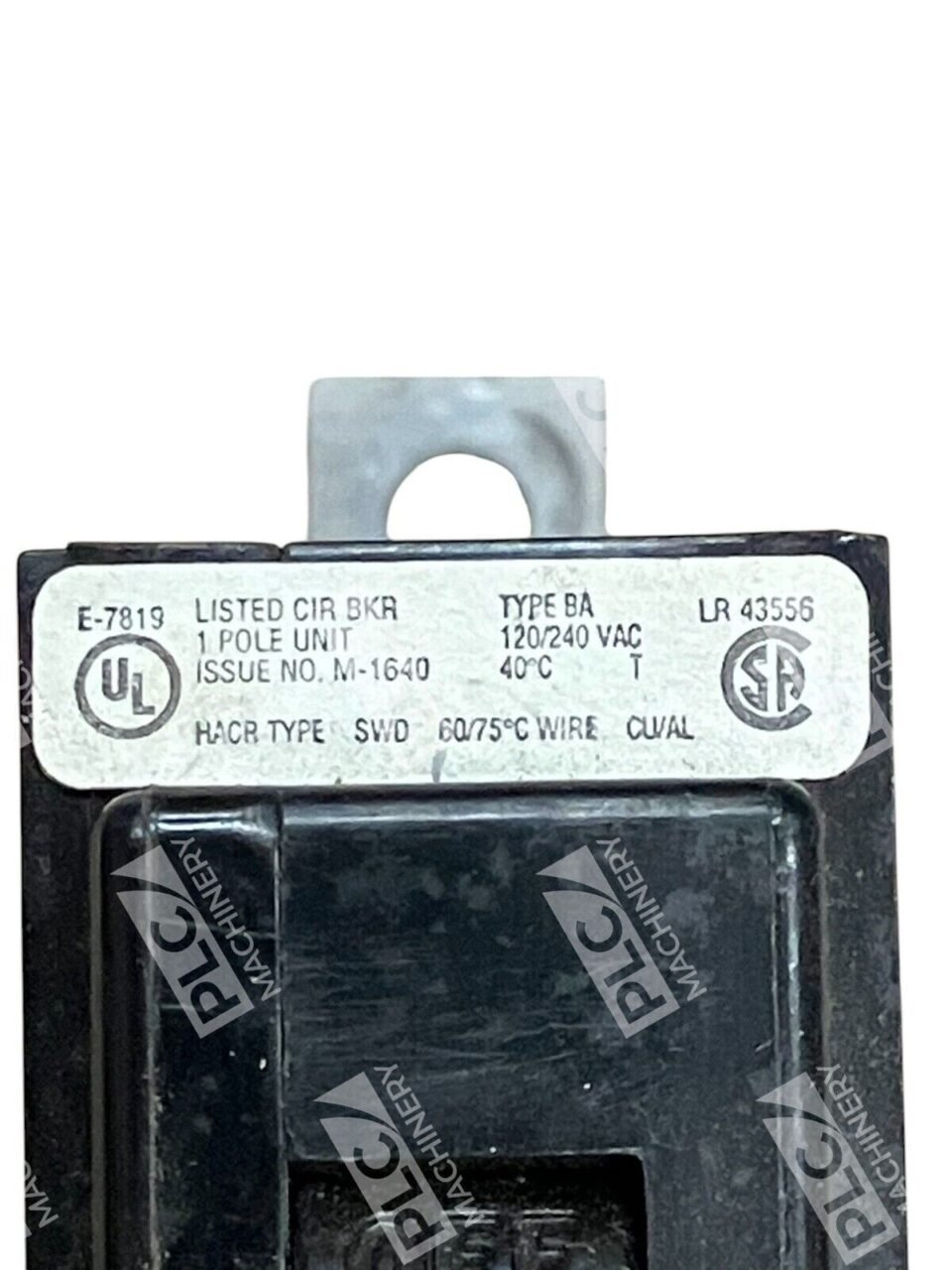 Cutler Hammer 20A HACR Type SWD Type BA 1 Pole Circuit Breaker M-1640 - Image 2