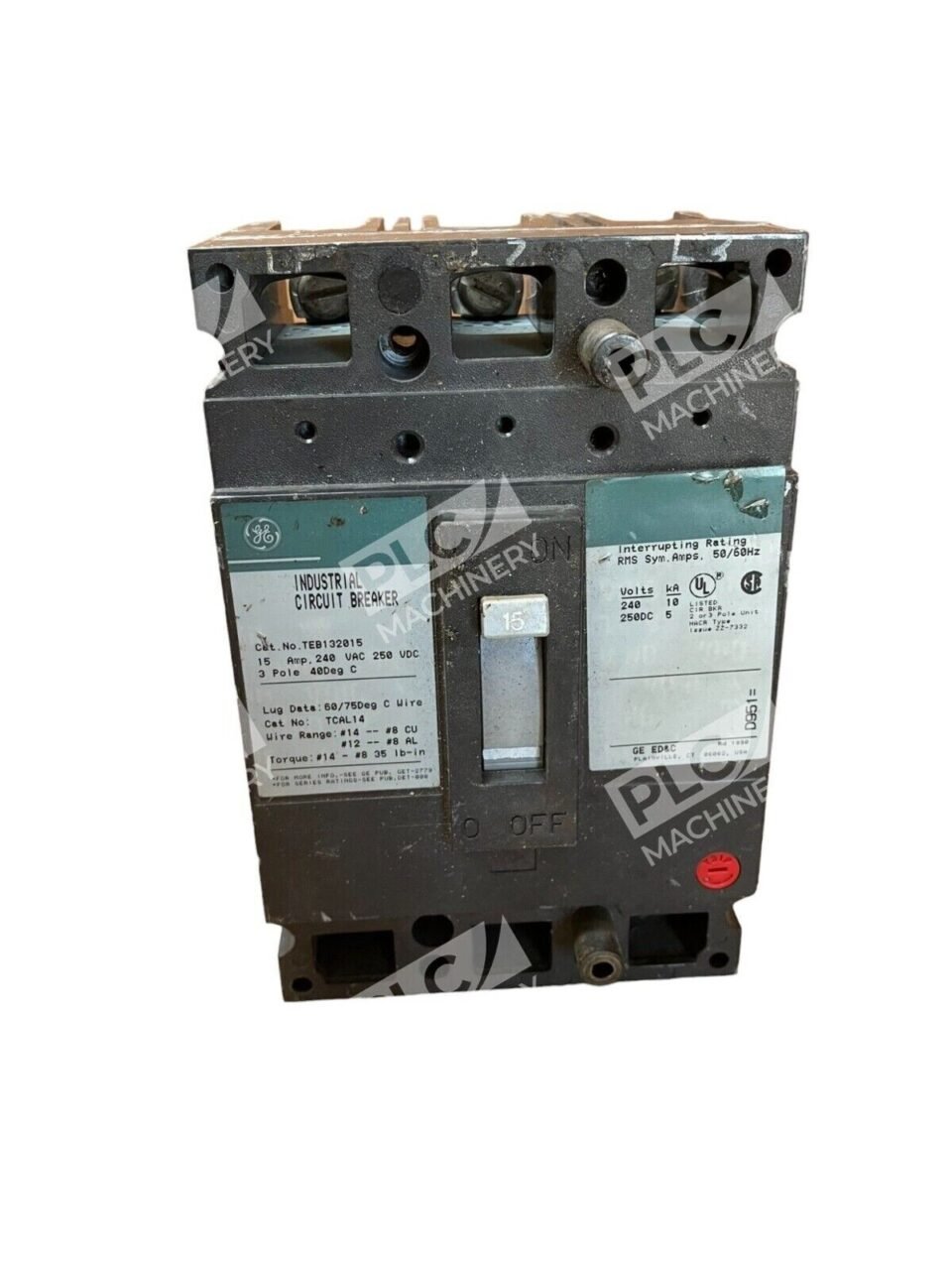 General Electric TEB132015 15A 240VAC 250VDC 3 Pole