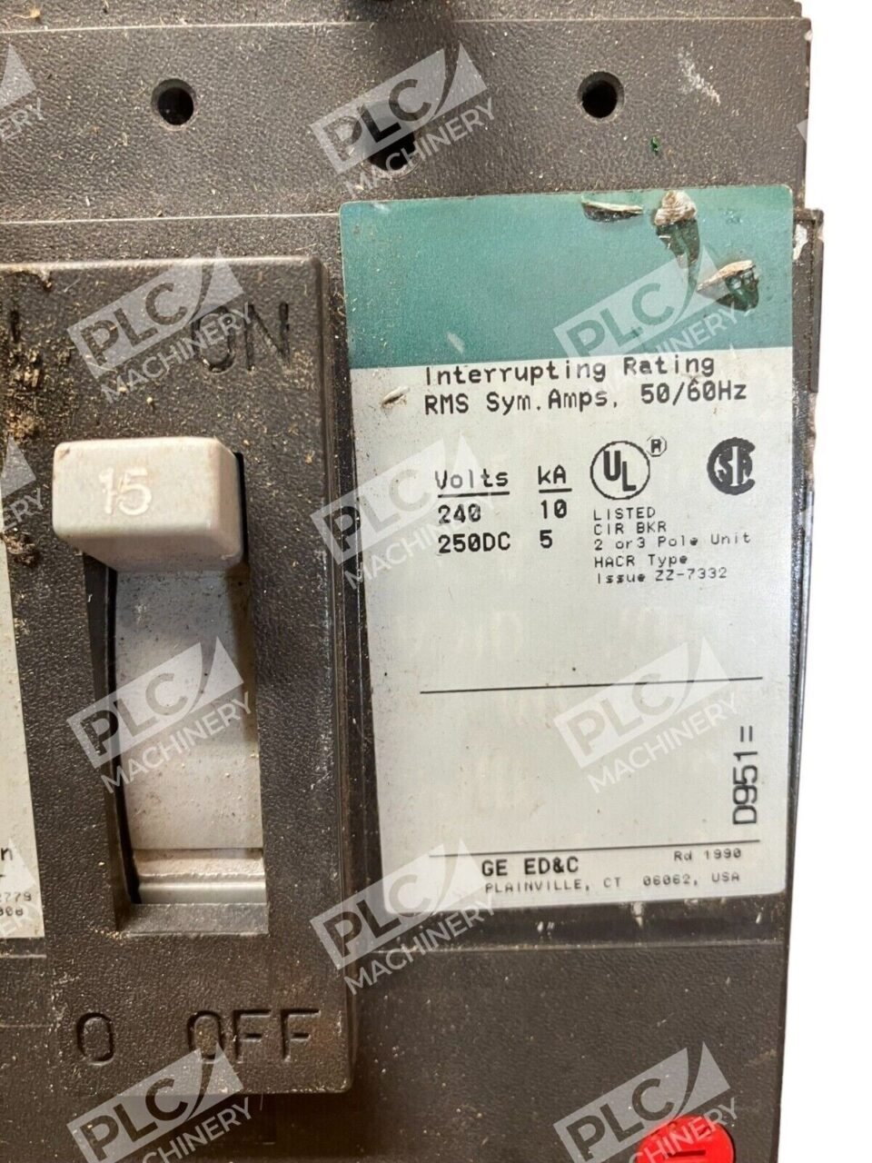 General Electric TEB132015 15A 240VAC 250VDC 3 Pole - Image 3
