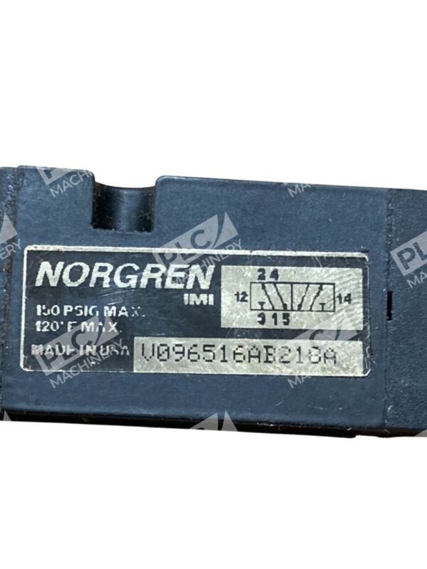 Norgren V096516AB218A 5/2-Way Solenoid Spool Valve for Pneumatic Systems
