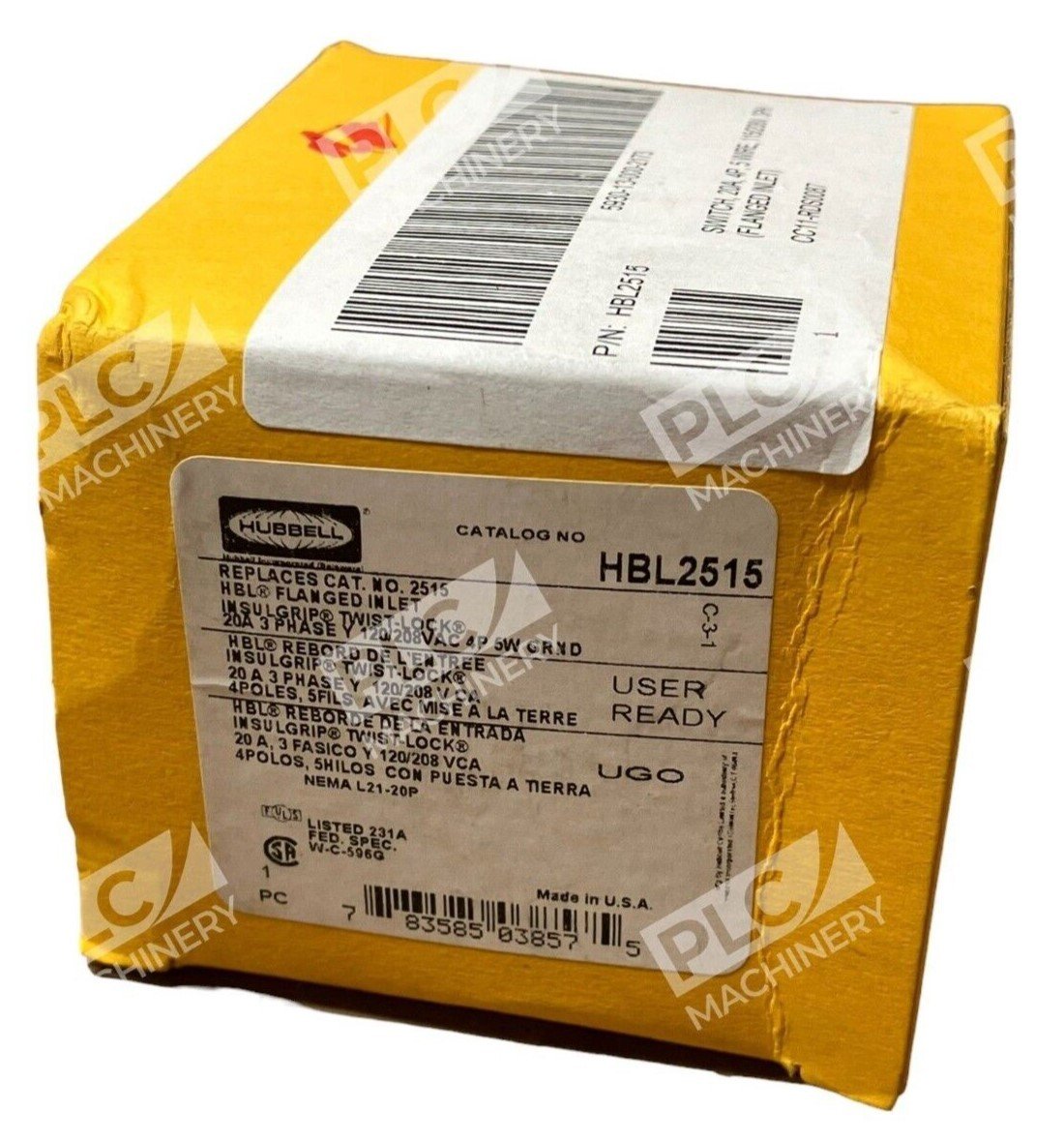 Hubbell HBL2515 Insulgrip Twist-Lock Replacement Flanged Inlet
