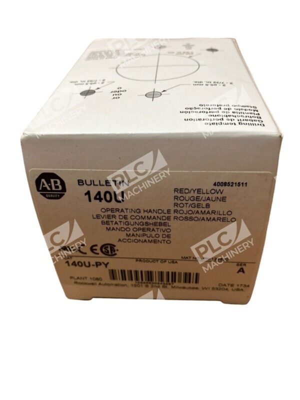 Allen Bradley 140U-PY /A Operating Handle Red/Yellow - Image 6
