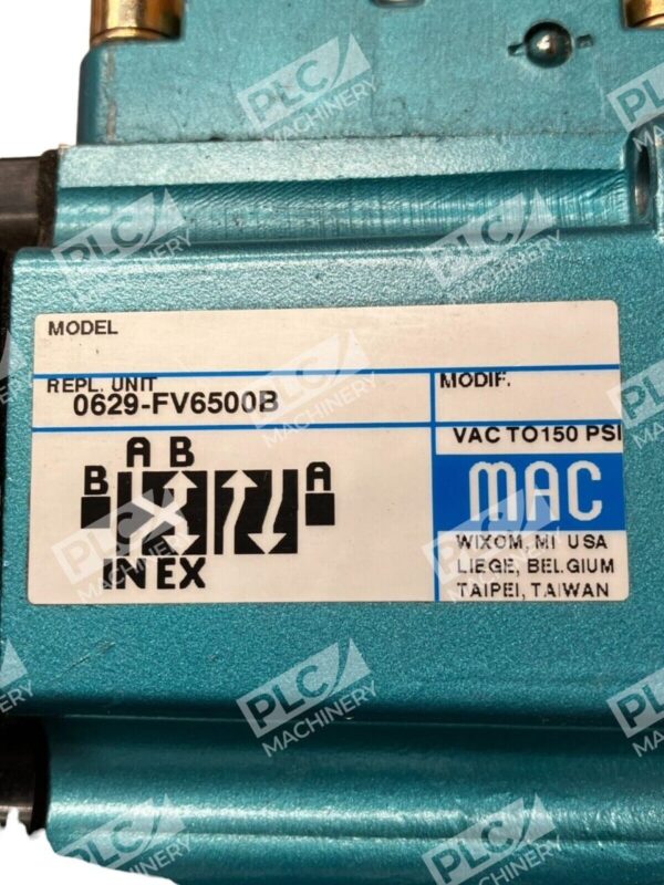 MAC 0629-FV6500B Double Operater Solenoid Valve Used - Image 2