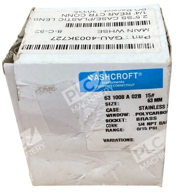 Ashcroft 0-15PSI 1/4NPT Pressure Gauge 63-1008-A-02B-15#