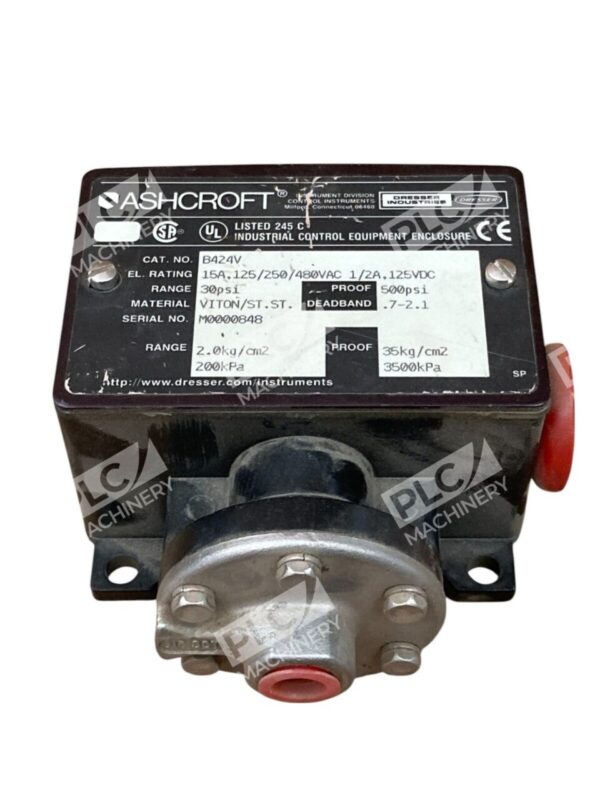Ashcroft 0-30PSI 500PSI 15A 125/250/480VAC 1/2A 125VDC Pressure Switch B424V - Image 4