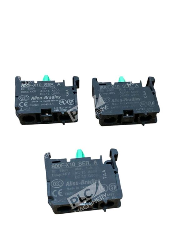 Lot of 3 ALLEN BRADLEY 800F-X10 SER. A Contact Block