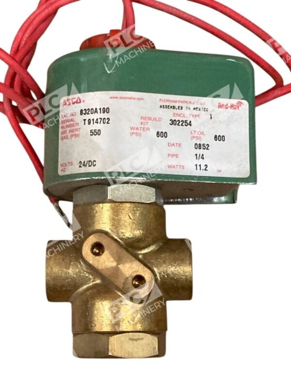 ASCO 24VDC 11.2W 1/4" Red Hat Solenoid Valve 8320A190 - Image 6
