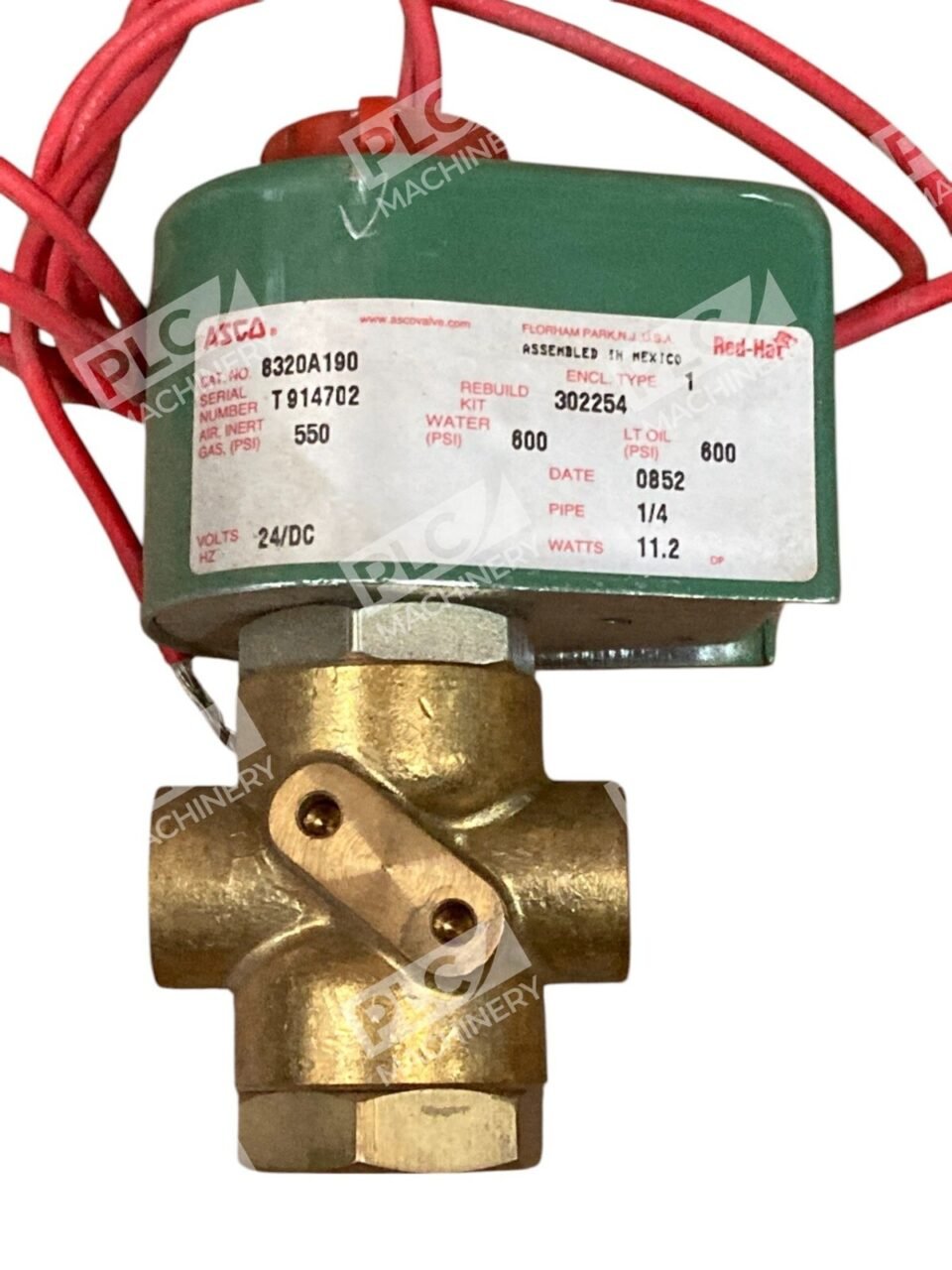 ASCO 24VDC 11.2W 1/4" Red Hat Solenoid Valve 8320A190 - Image 6