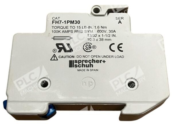 Sprechur + Schuh 30A 600V 100K Amps RMS Sym. Fuse Holder FH7-1PM30 /A - Image 2