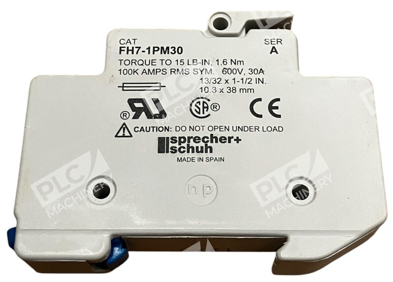 Sprechur + Schuh 30A 600V 100K Amps RMS Sym. Fuse Holder FH7-1PM30 /A - Image 2