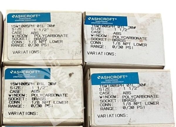 Ashcroft 1-1/2" ABS 1/8NPT 0/30PSI Pressure Gauge 15W1005PH 01L 30# (lot of 4)