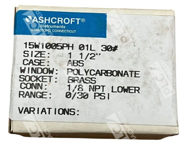 Ashcroft 1-1/2" ABS 1/8NPT 0/30PSI Pressure Gauge 15W1005PH 01L 30# (lot of 4) - Image 2