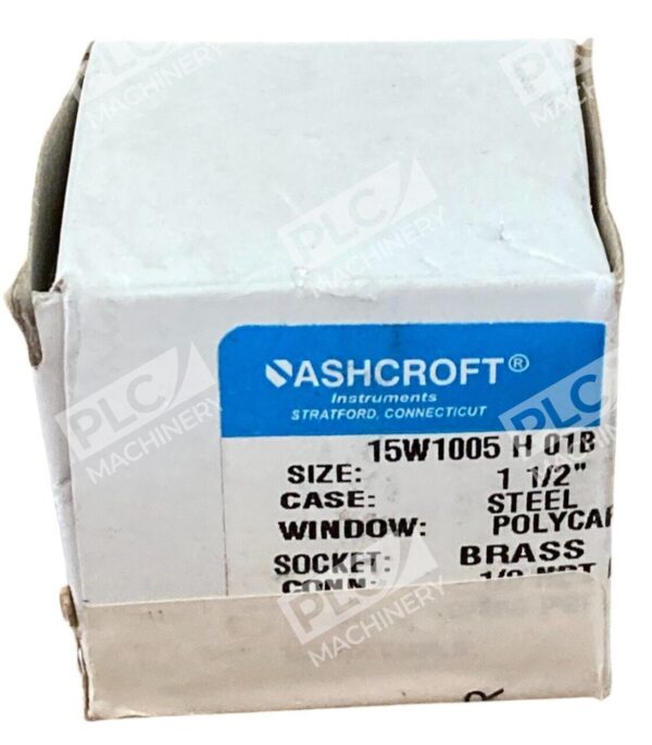 Ashcroft 1-1/2" 1/8NPT Back 0-160PSI Pressure Gauge 15W1005 H 01B 160#