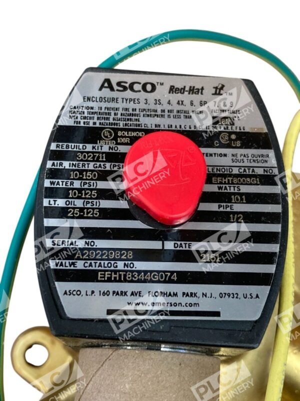 ASCO RPLS HT8344A75 1/2" Pipe 10.1W Red Hat II Solenoid Valve EFHT8344G074 - Image 8