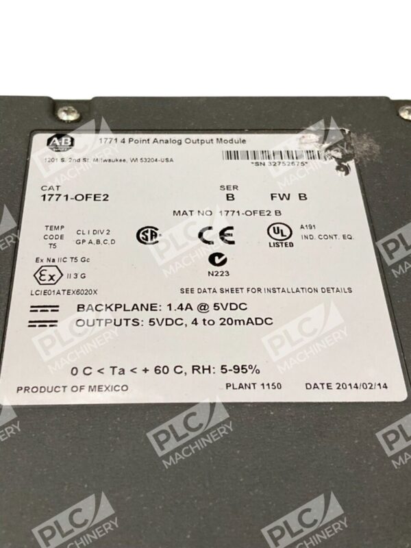 Allen Bradley 1771-OFE2 4 Point Analog Output Power Module - Image 4