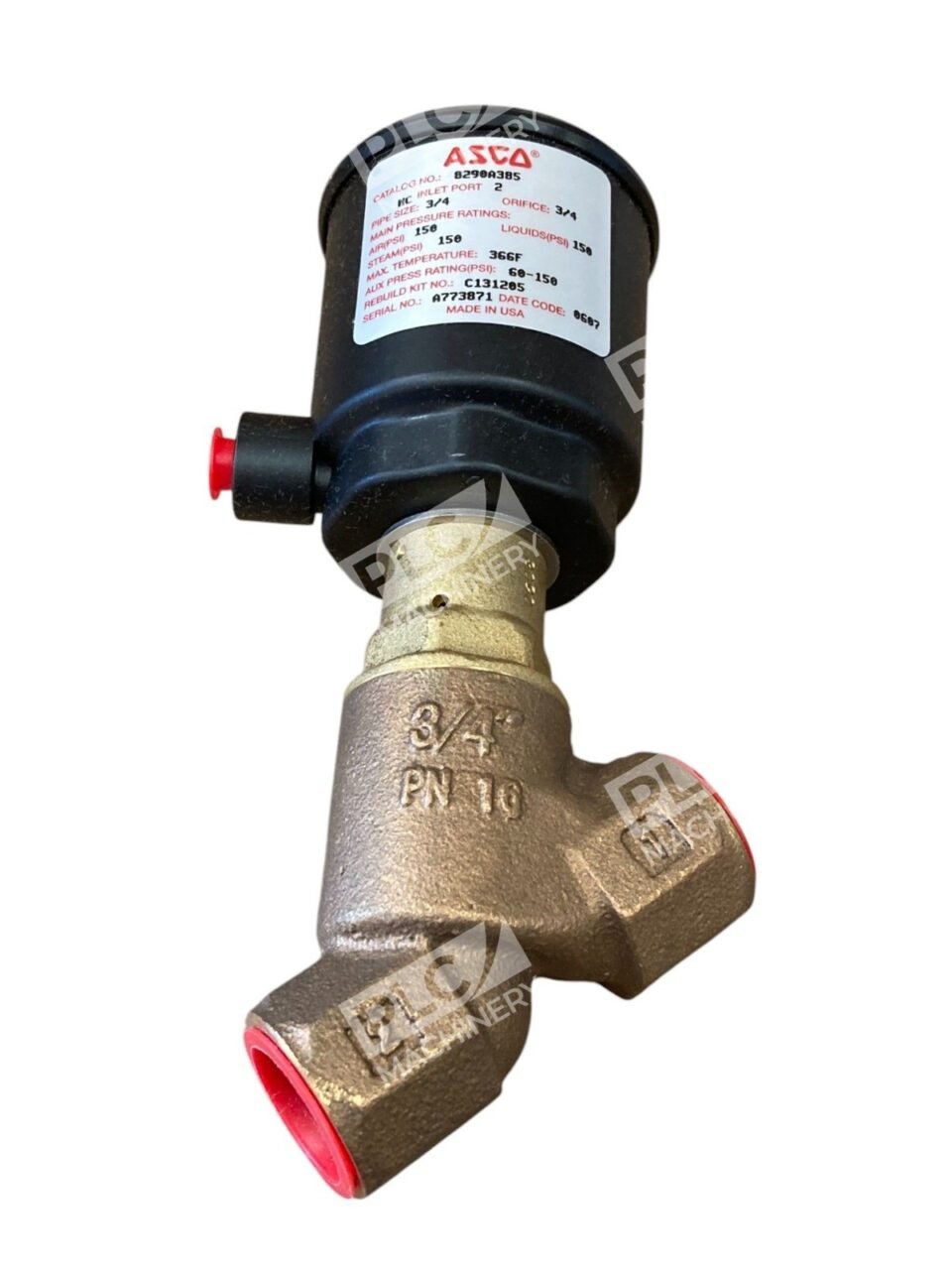 ASCO A773871 150PSI Bronze 3/4NPT Valve 2/2 NC 8290A385 - Image 4