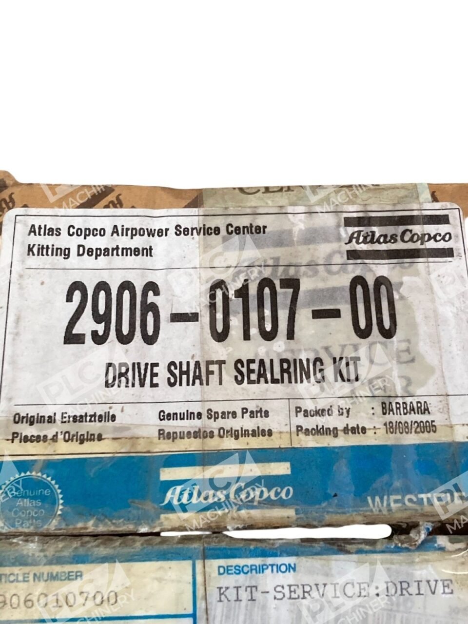 Atlas Copco Drive Shaft Sealing Kit 2906-0107-00 - Image 3